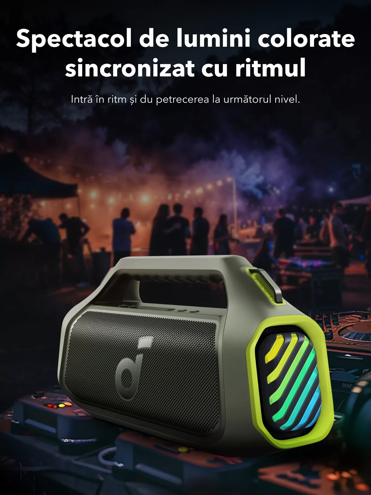 Boxa Portabila Bluetooth Anker SoundCore Boom 2 Plus New Version, 140W, TWS, RGB, Waterproof, Verde A3134062