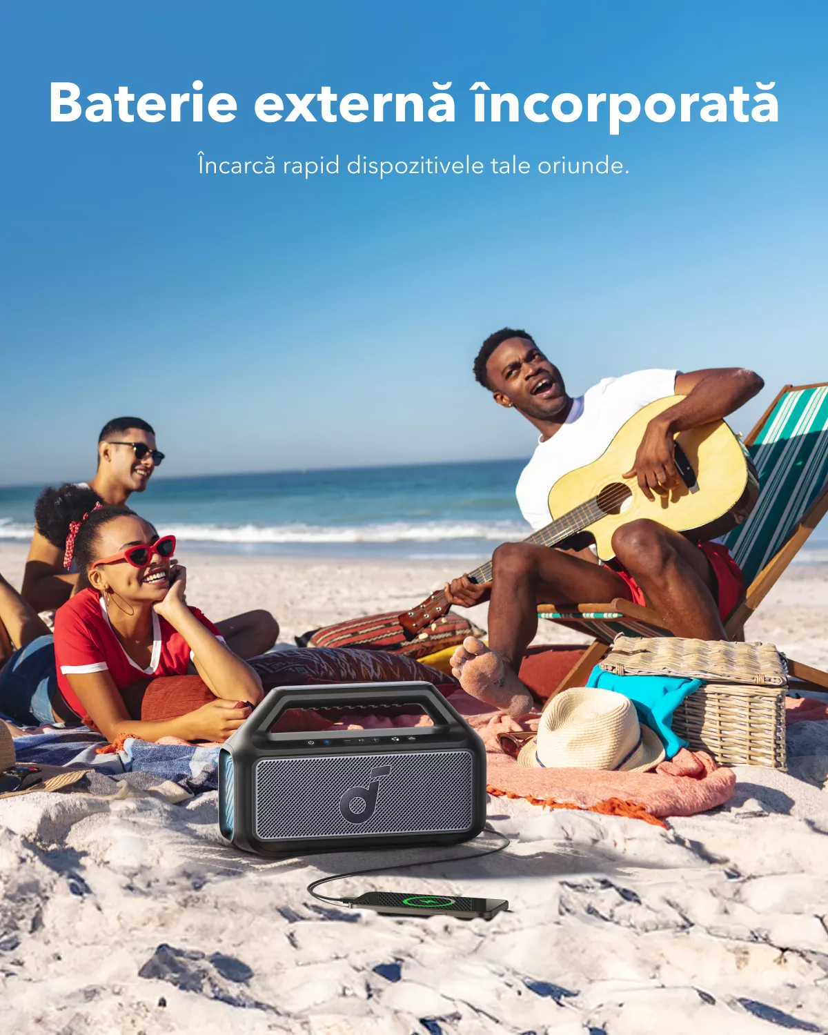 Boxa Portabila Bluetooth Anker SoundCore Boom 2 New Version, 80W, TWS, RGB, Waterproof, Neagra A3138012