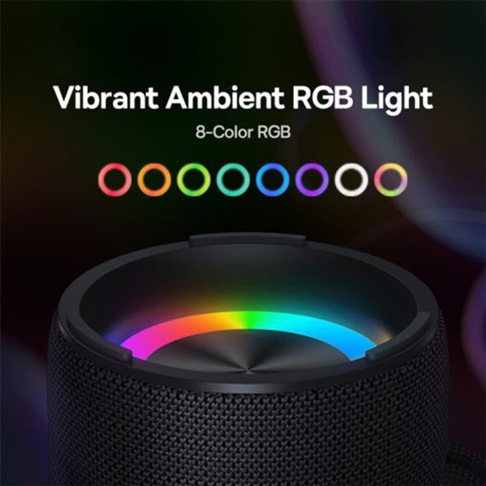 Przenośny głośnik Bluetooth Baseus AeQur V020, 2 x 7,5 W, TWS, RGB, wodoodporny, czarny A20067900117-00 