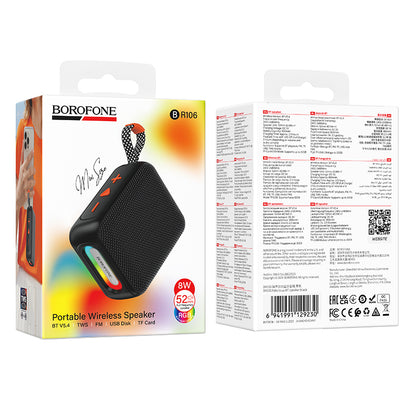 Boxa Portabila Bluetooth Borofone BR106 Felicitous, 8W, TWS, RGB, Neagra