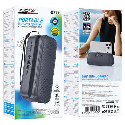 Boxa Portabila Bluetooth Borofone BR108 Serenjoy, 5W, TWS, Gri