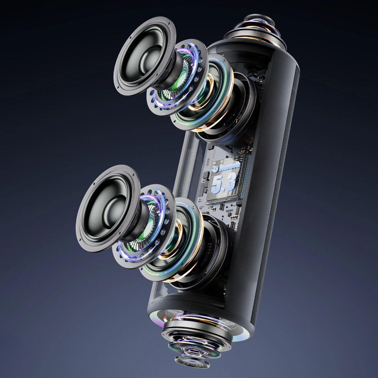 Boxa Portabila Bluetooth Dudao Y21, 2 x 5W, TWS, RGB, Neagra