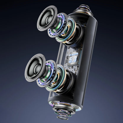 Boxa Portabila Bluetooth Dudao Y21, 2 x 5W, TWS, RGB, Neagra