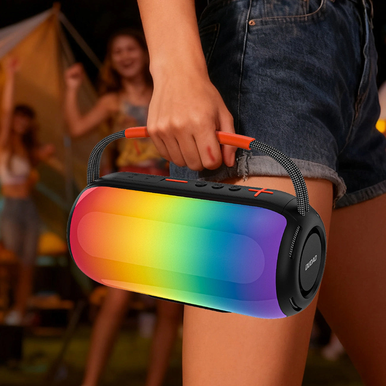 Boxa Portabila Bluetooth Dudao Y21, 2 x 5W, TWS, RGB, Neagra