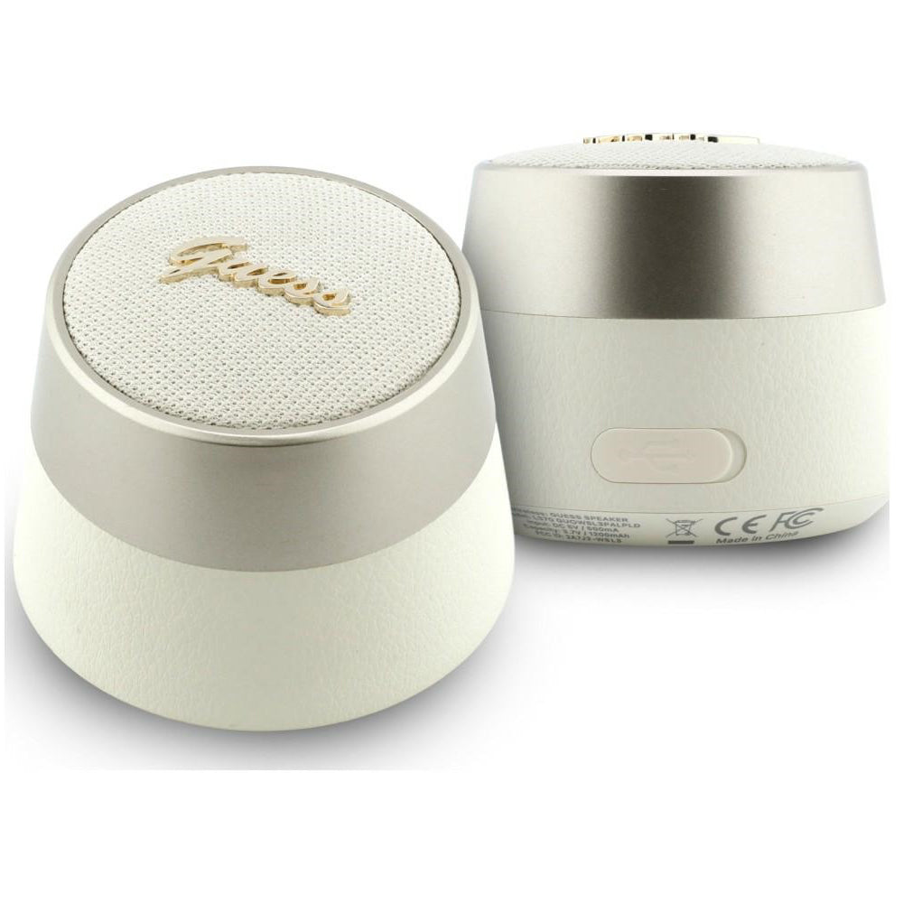 Boxa Portabila Bluetooth Guess Script Metal Logo, 5W, TWS, Aurie