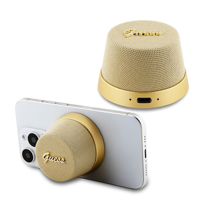 Boxa Portabila Bluetooth Guess Stand Magnetic Script Metal, 3W, Aurie