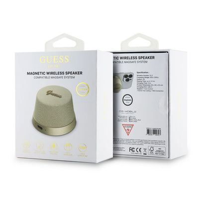 Boxa Portabila Bluetooth Guess Stand Magnetic Script Metal, 3W, Aurie