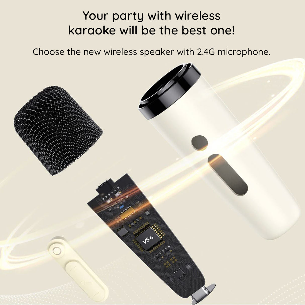 Boxa Portabila Bluetooth HAVIT SK818BT Karaoke, 5W, RGB, Waterproof, Bej