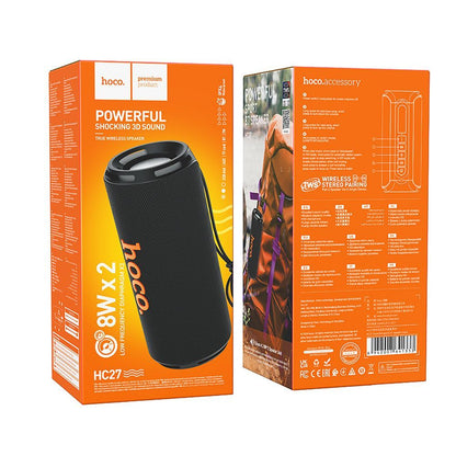Boxa Portabila Bluetooth HOCO HC27, 2 x 8W, Neagra