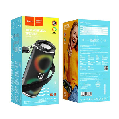 Boxa Portabila Bluetooth HOCO HC12, 10W, RGB, Waterproof, Neagra