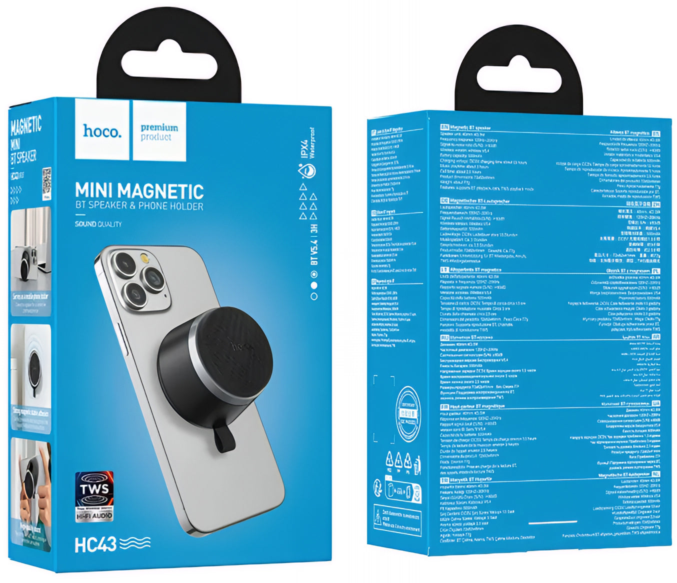 Boxa Portabila Bluetooth HOCO HC43 Mini Magnetic, 8W, TWS, Neagra