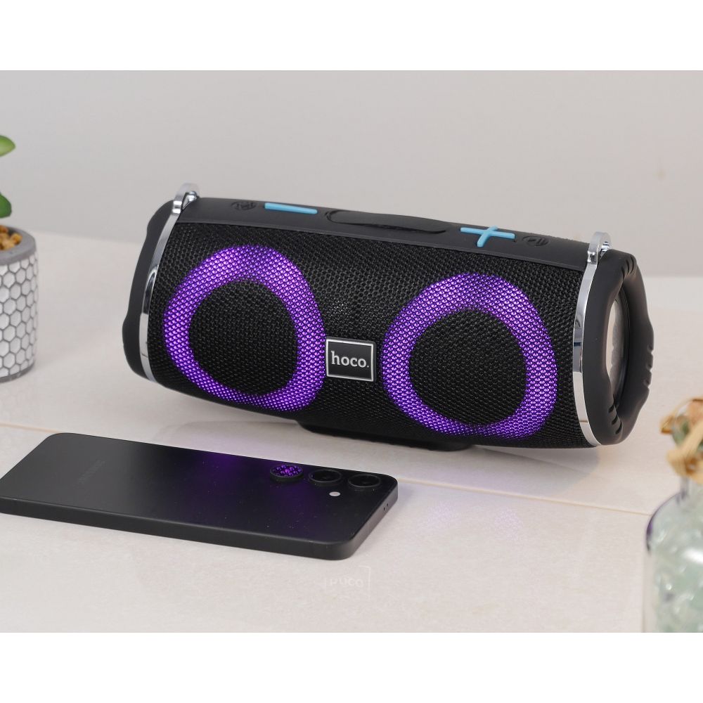 Boxa Portabila Bluetooth HOCO HC12, 10W, RGB, Waterproof, Neagra