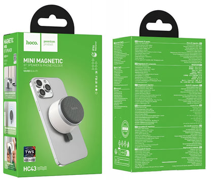 Boxa Portabila Bluetooth HOCO HC43 Mini Magnetic, 8W, TWS, Alba