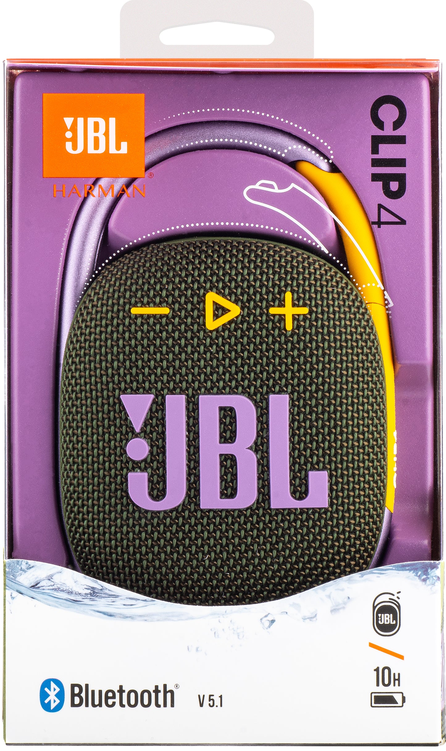 Boxa Portabila Bluetooth JBL Clip 4, 5W, Pro Sound, Waterproof, Verde JBLCLIP4GRN