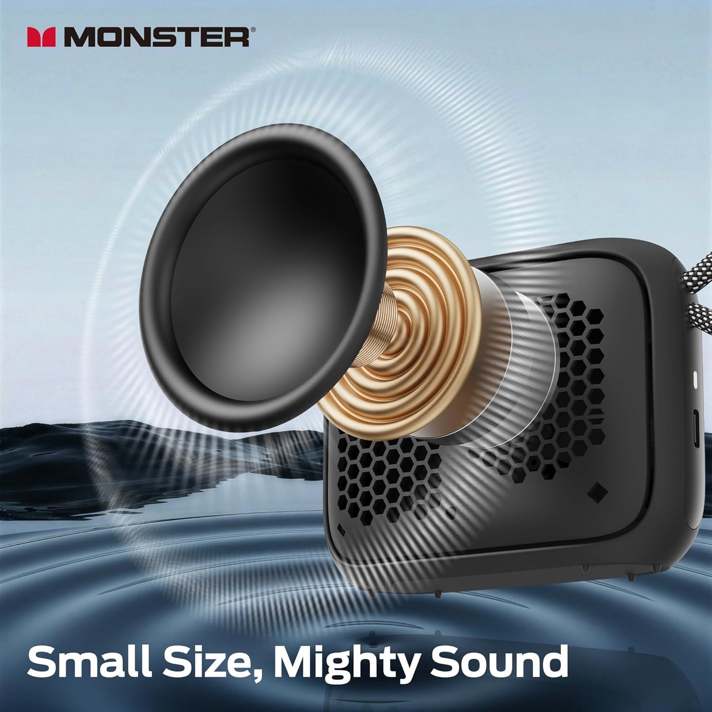 Boxa Portabila Bluetooth Monster S520, 5W, TWS, RGB, Waterproof, Neagra