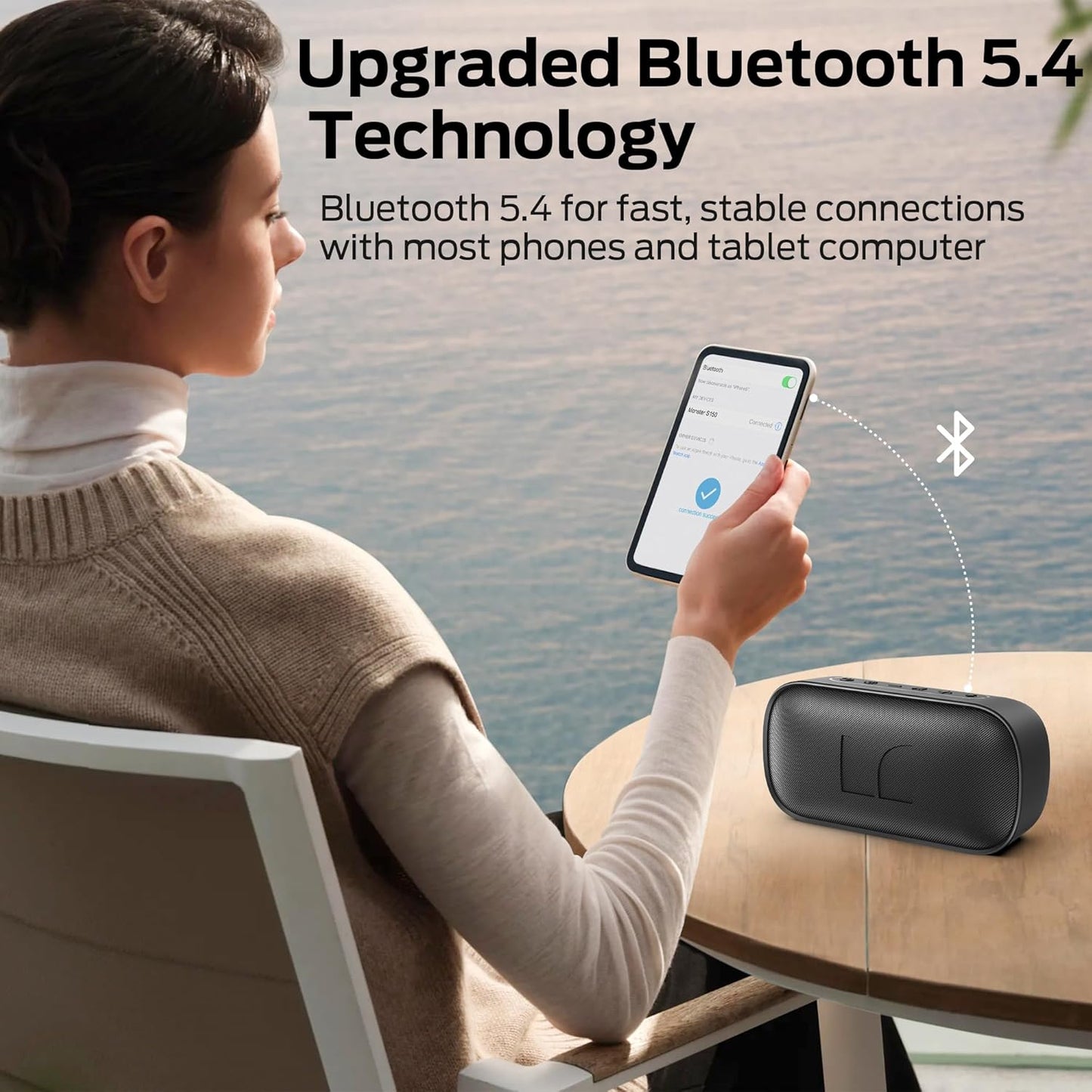 Boxa Portabila Bluetooth Monster S150, 14W, TWS, RGB, Waterproof, Neagra