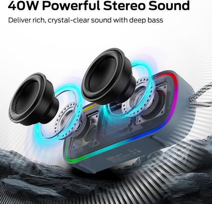 Boxa Portabila Bluetooth Monster S150 Plus, 40W, TWS, RGB, Waterproof, Albastra