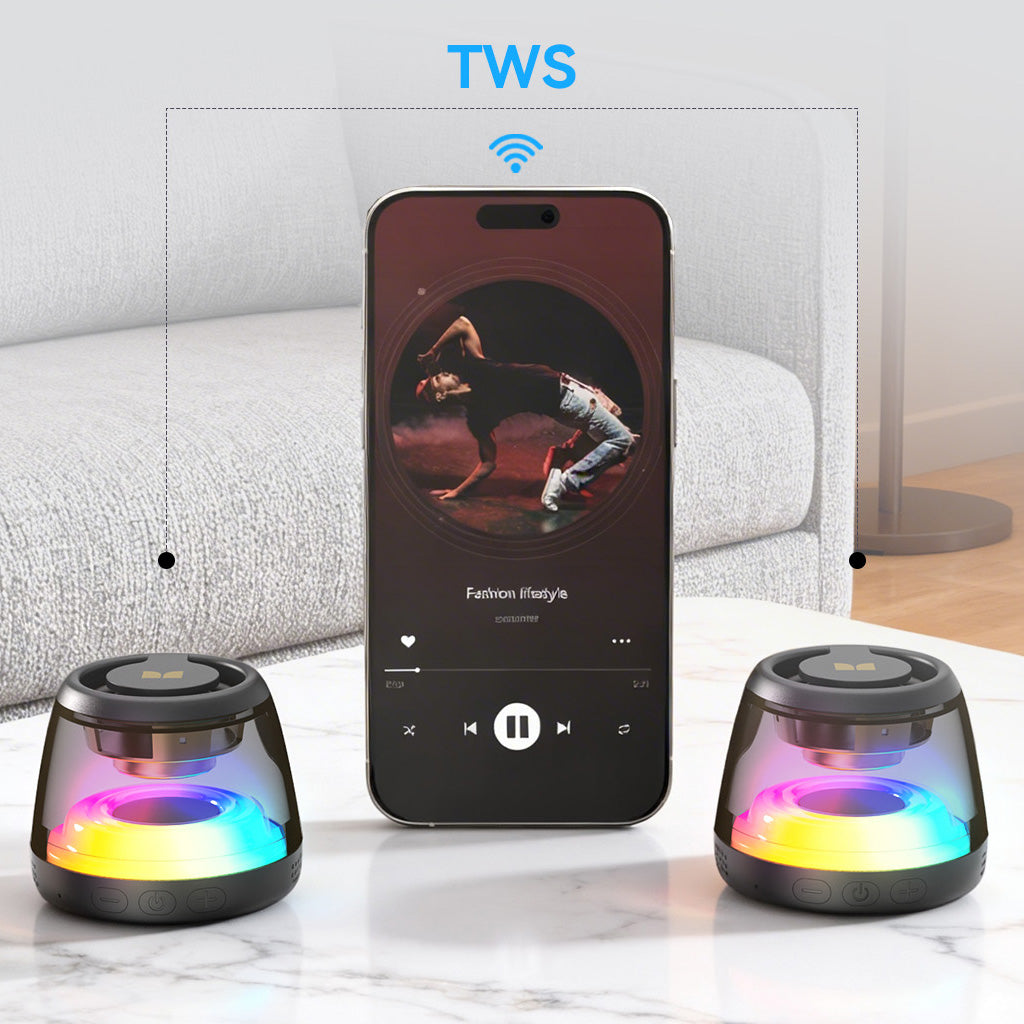Boxa Portabila Bluetooth Monster Mag Flux, 5W, TWS, RGB, Neagra