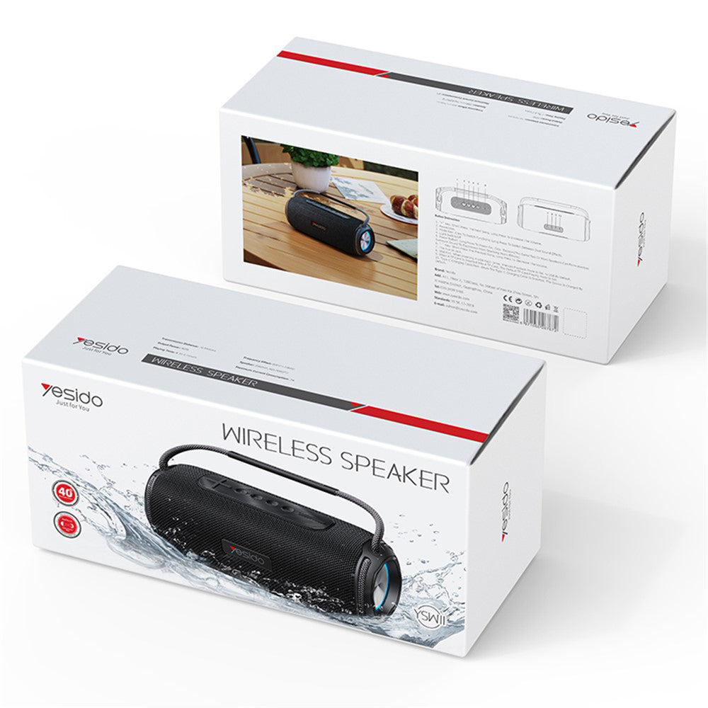 Boxa Portabila Bluetooth Yesido YSW11, 40W, RGB, Waterproof, Neagra