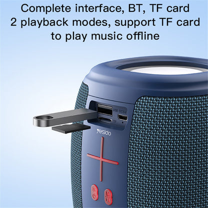 Boxa Portabila Bluetooth Yesido YSW14, 5W, RGB, Albastra