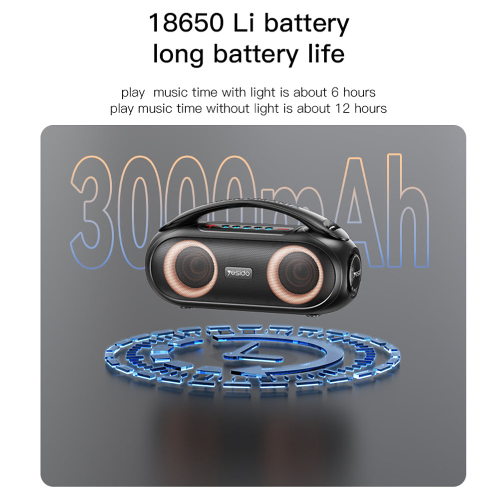 Boxa Portabila Bluetooth Yesido YSW19, 40W, RGB, Waterproof, Neagra
