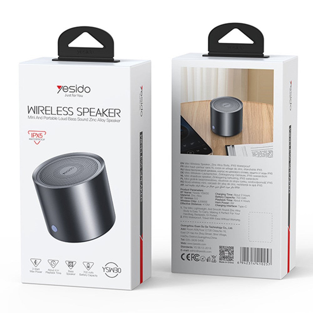Boxa Bluetooth Yesido YSW30, 3W, Waterproof, Neagra