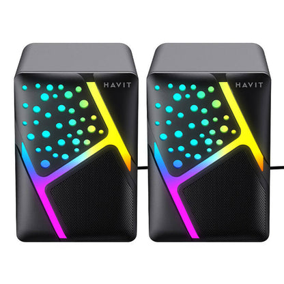 Boxe Gaming HAVIT SK763, 2 x 3W, RGB, USB-A, Negre