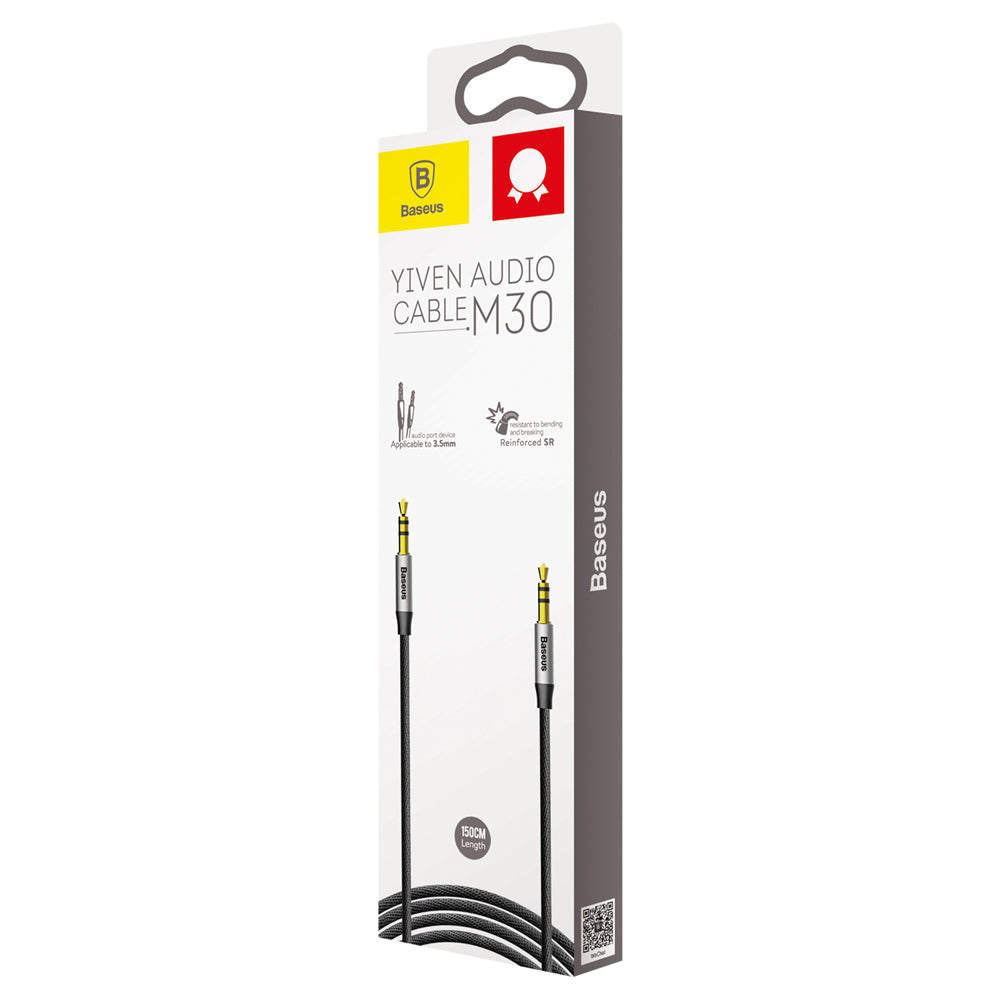 Kabel audio 3,5 mm - 3,5 mm Baseus Yiven M30, 1,5 m, czarny