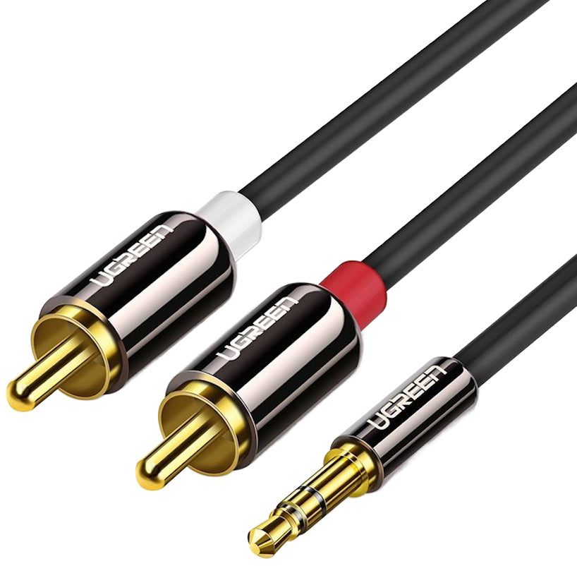 Cablu Audio 3.5mm - 2 x RCA UGREEN AV116, 1.5m, Negru