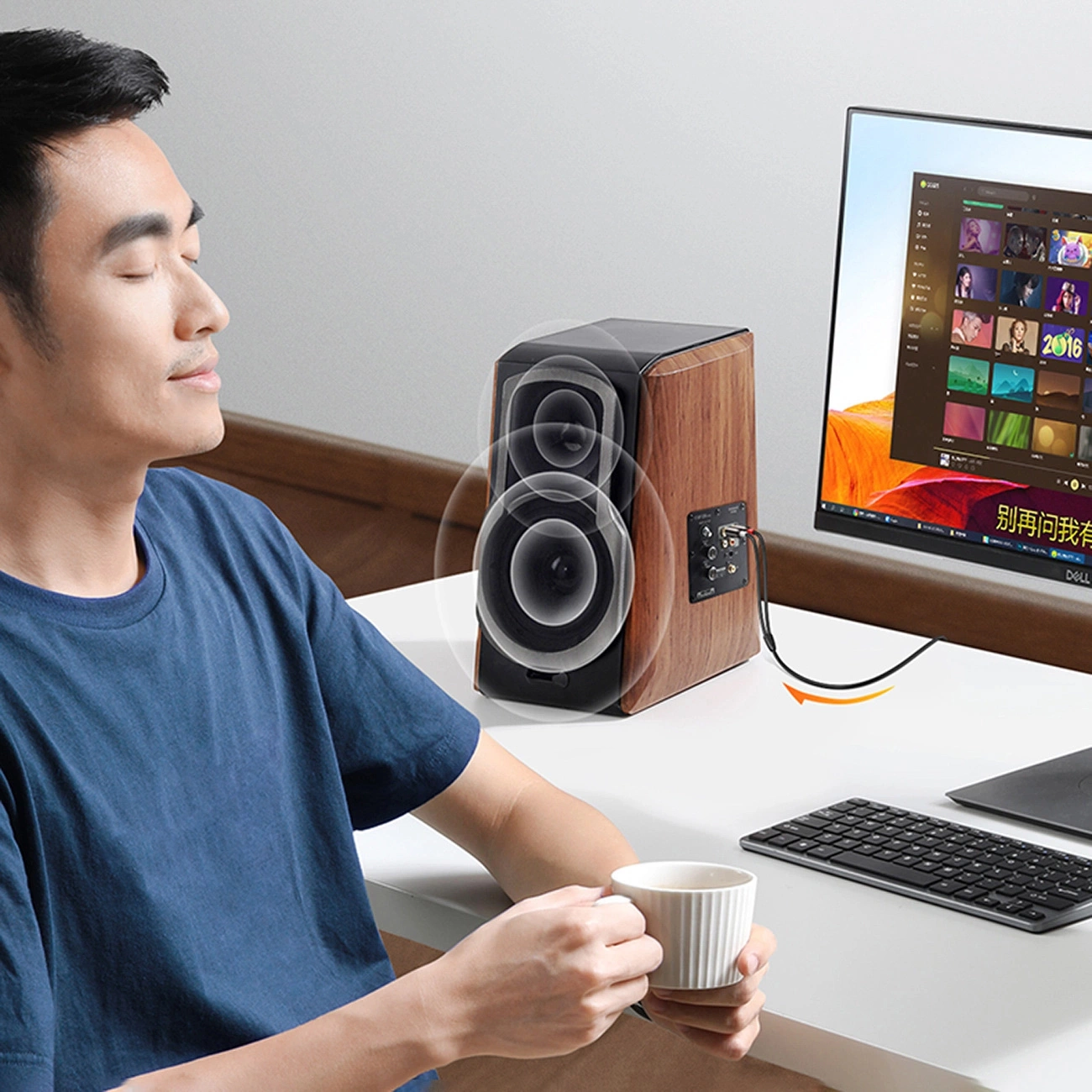 Cablu Audio 3.5mm - 2 x RCA UGREEN AV116, 1m, Negru