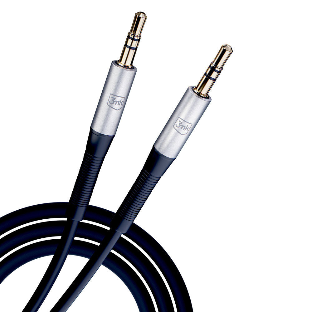 Cablu Audio 3.5mm - 3.5mm 3MK, 1m, Negru