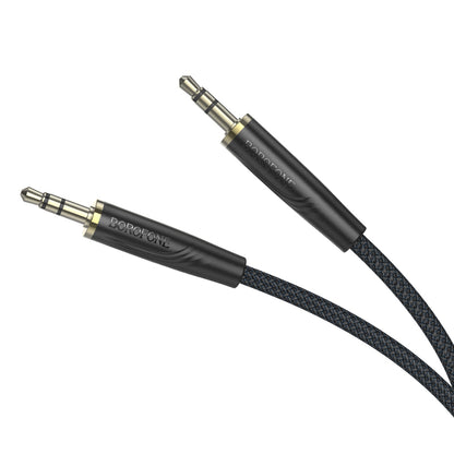 Cablu Audio 3.5mm - 3.5mm Borofone BL23 Refinado, 1m, Negru