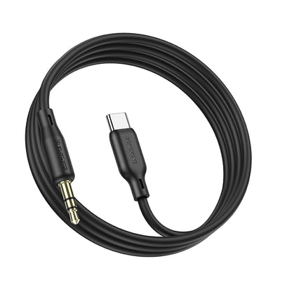 Cablu Audio 3.5mm - USB-C Borofone BL18, 1m, Negru