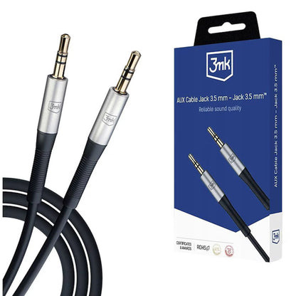 Cablu Audio 3.5mm - 3.5mm 3MK, 1m, Negru