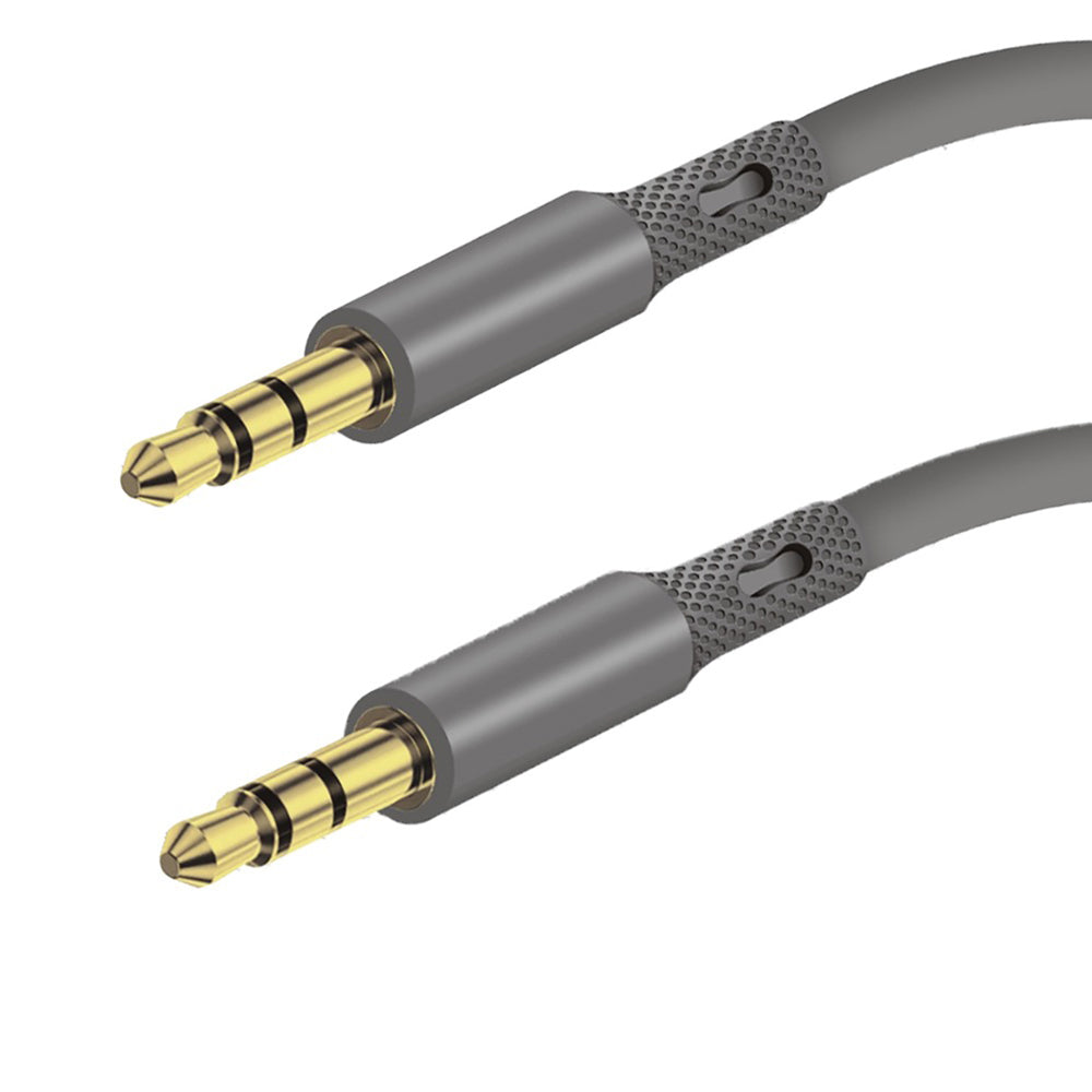 Cablu Audio 3.5mm - 3.5mm Techsuit AC3 SoundFlex, 1m, Gri