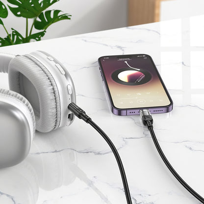 Cablu Audio Lightning - 3.5mm HOCO UPA27, 1.2m, Negru