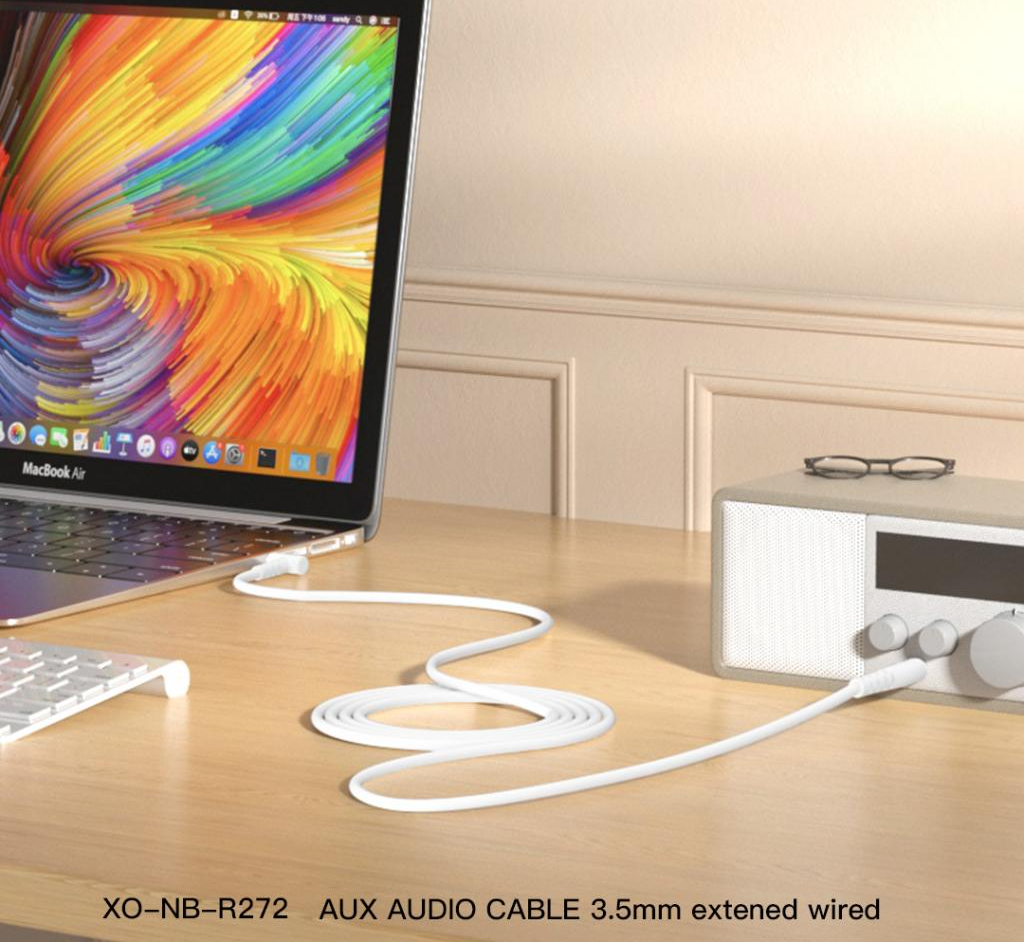 Cablu Audio 3.5mm - 3.5mm XO Design NB-R272, 1m, Alb