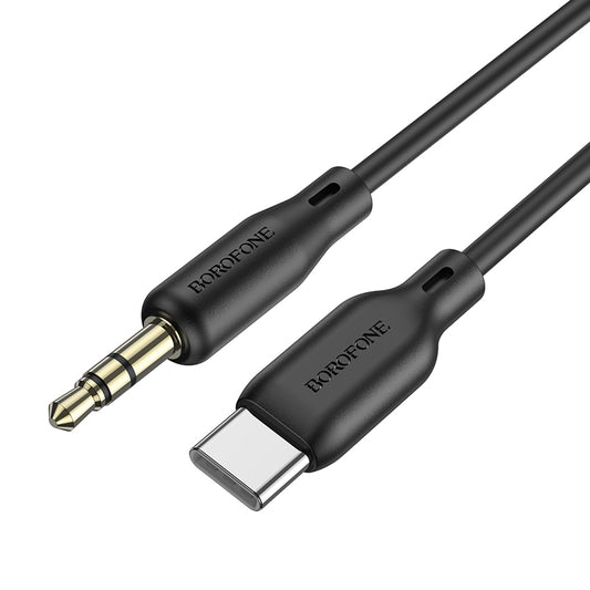 Cablu Audio 3.5mm - USB-C Borofone BL18, 1m, Negru