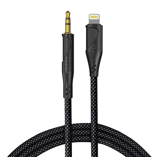 Cablu Audio Lightning - 3.5mm Lito LA02, 1m, Negru