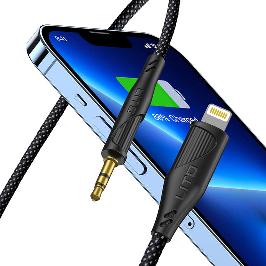 Cablu Audio Lightning - 3.5mm Lito LA02, 1m, Negru