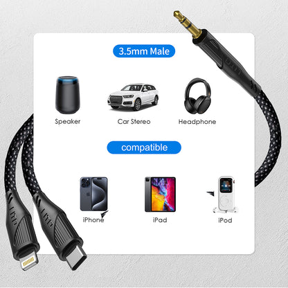 Cablu Audio Lightning - 3.5mm Lito LA02, 1m, Negru