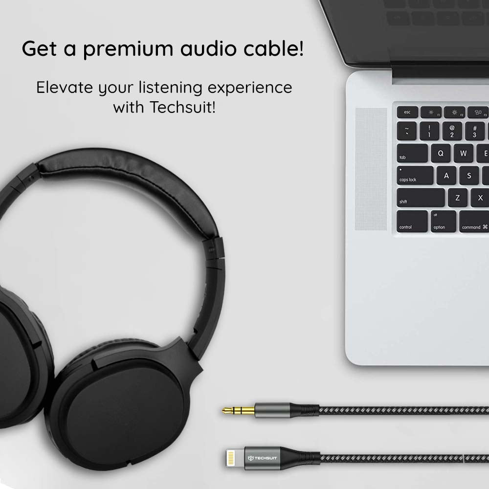 Cablu Audio Lightning - 3.5mm Techsuit AC17 NexaSound, 1m, Gri