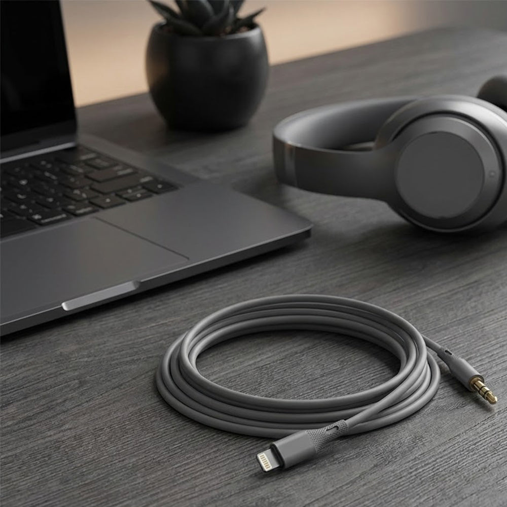 Cablu Audio Lightning - 3.5mm Techsuit AC5 SoundFlex, 1m, Gri