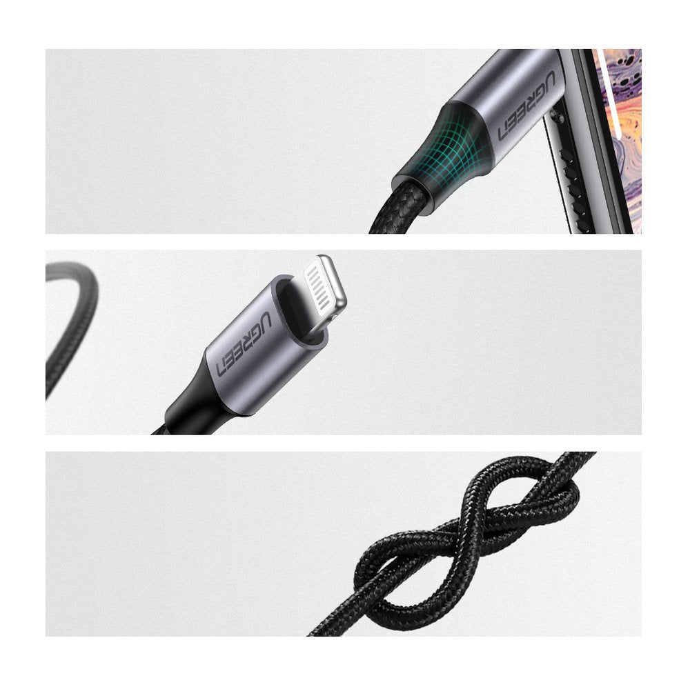 Cablu Audio Lightning - 3.5mm UGREEN US315 (70509), 1m, Negru