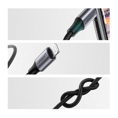 Cablu Audio Lightning - 3.5mm UGREEN US315 (70509), 1m, Negru