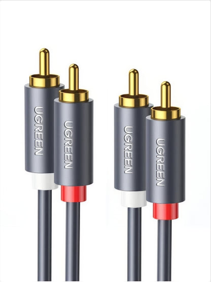 Cablu Audio UGREEN AV104, 2 x RCA - 2 x RCA, 3m, Negru