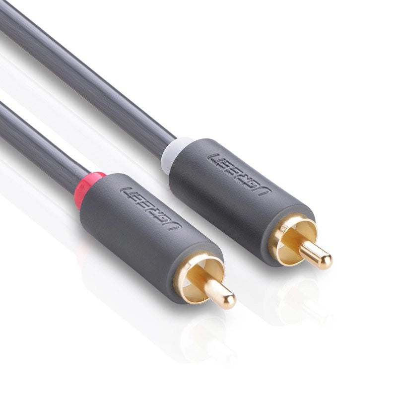 Cablu Audio UGREEN AV104, 2 x RCA - 2 x RCA, 2m, Negru