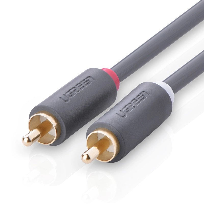 Cablu Audio UGREEN AV104, 2 x RCA - 2 x RCA, 2m, Negru
