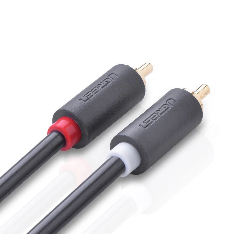 Cablu Audio UGREEN AV104, 2 x RCA - 2 x RCA, 2m, Negru