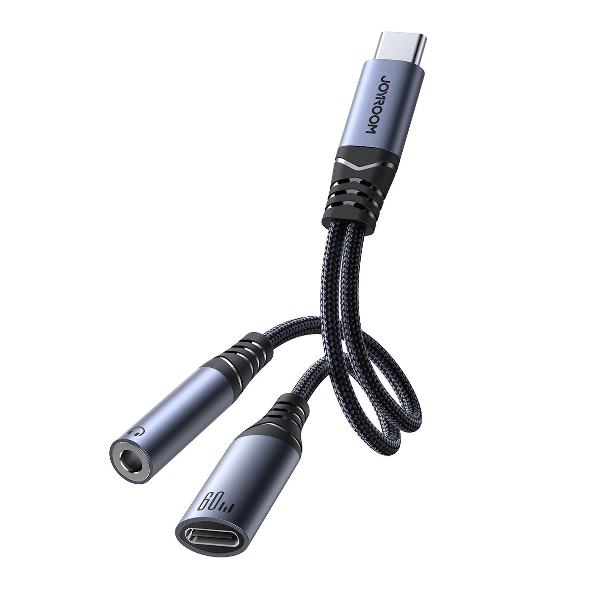 Cablu Audio USB-C - 3.5mm / USB-C Joyroom SY-C02, 0.14m, Negru